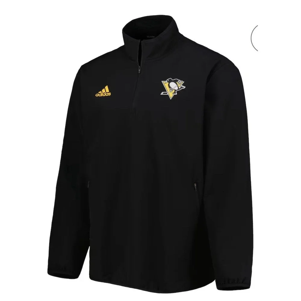 Adidas Men's NHL Pittsburgh Penguins Aeroready 1/4 Zip Medium Ice hockey EUC